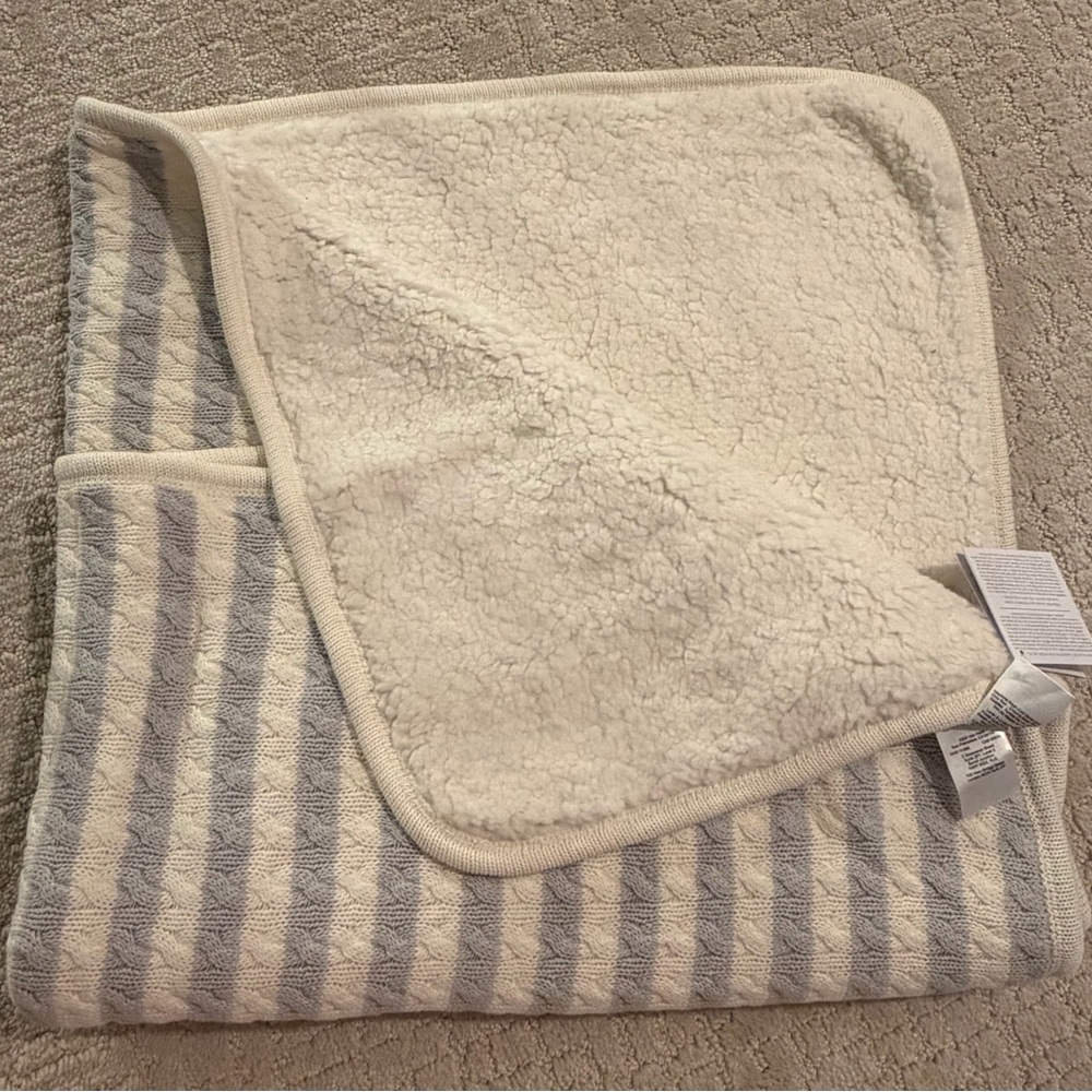 Pottery Barn Cable Knit Sherpa Baby Blanket